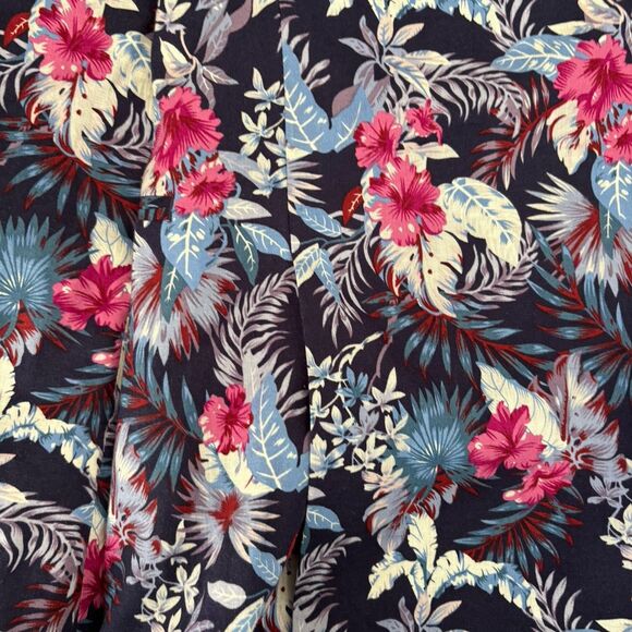 Tallia Blazer Mens Size 38R Blue Slim-Fit Floral Print Suit Jacket Linen Blend - Picture 11 of 11